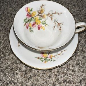 Vintage Staffordshire Fine Bone China Teacup & Saucer – England